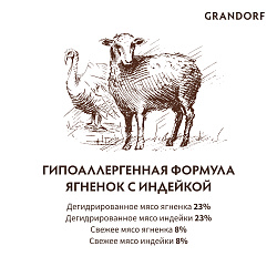 GRANDORF DOG Lamb&Turkey JUNIOR (ягнёнок с индейкой для юниоров)  10 кг.